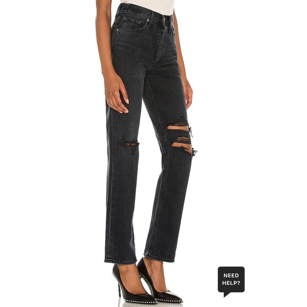 AGOLDE Lana Mid Rise Full Length Straight Jeans